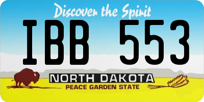ND license plate IBB553