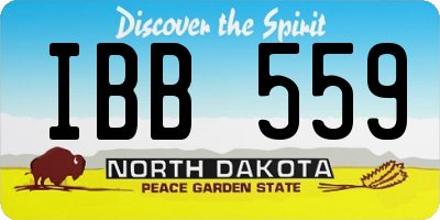 ND license plate IBB559