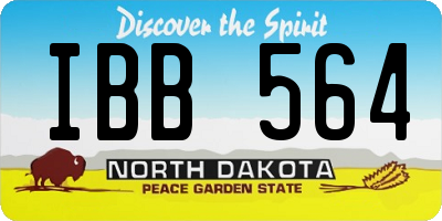 ND license plate IBB564