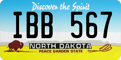ND license plate IBB567
