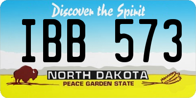 ND license plate IBB573