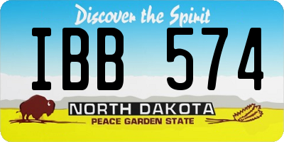 ND license plate IBB574