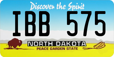 ND license plate IBB575