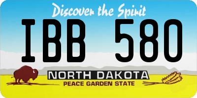 ND license plate IBB580