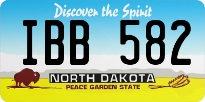 ND license plate IBB582
