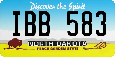 ND license plate IBB583