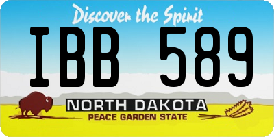 ND license plate IBB589