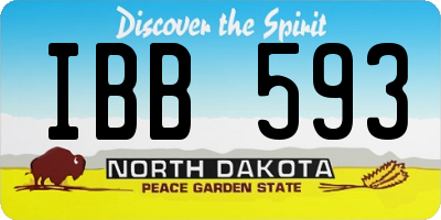 ND license plate IBB593