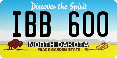 ND license plate IBB600