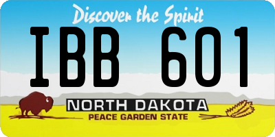 ND license plate IBB601