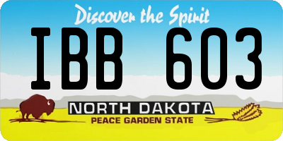 ND license plate IBB603