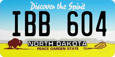 ND license plate IBB604