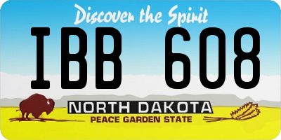 ND license plate IBB608