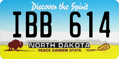 ND license plate IBB614