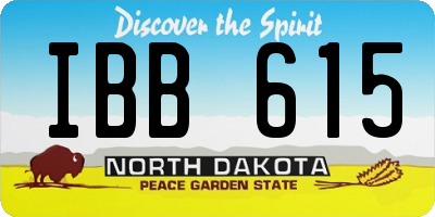ND license plate IBB615