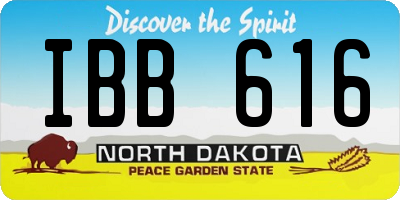 ND license plate IBB616