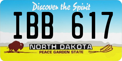 ND license plate IBB617