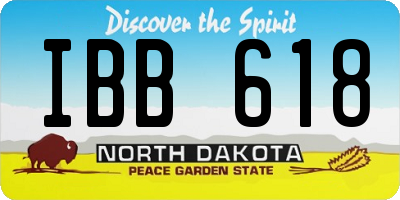 ND license plate IBB618
