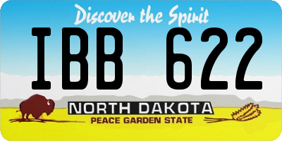 ND license plate IBB622