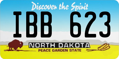 ND license plate IBB623