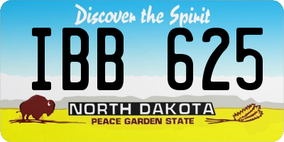 ND license plate IBB625
