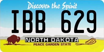 ND license plate IBB629