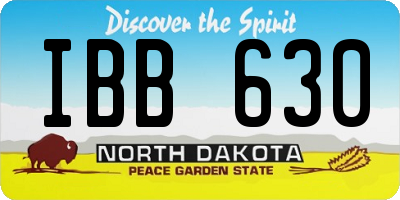 ND license plate IBB630