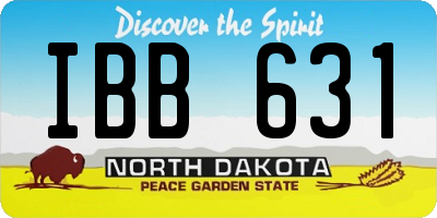 ND license plate IBB631