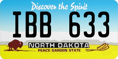 ND license plate IBB633