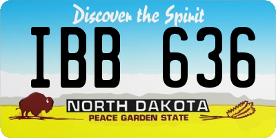 ND license plate IBB636