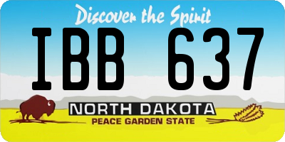 ND license plate IBB637