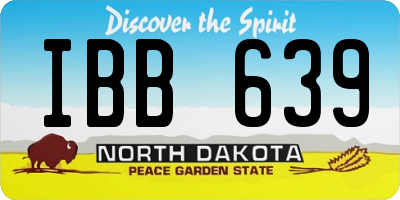 ND license plate IBB639