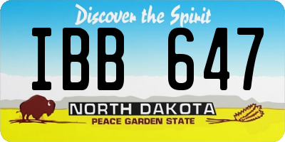 ND license plate IBB647