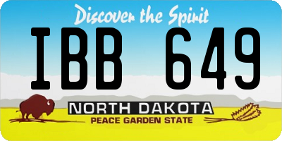 ND license plate IBB649