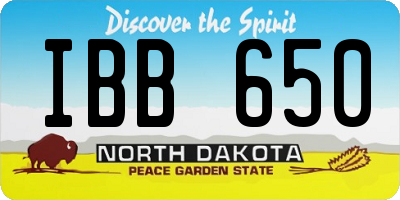 ND license plate IBB650