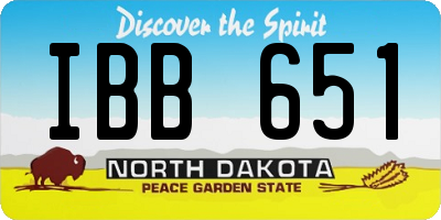 ND license plate IBB651