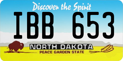 ND license plate IBB653