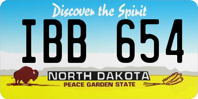 ND license plate IBB654