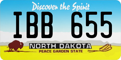 ND license plate IBB655