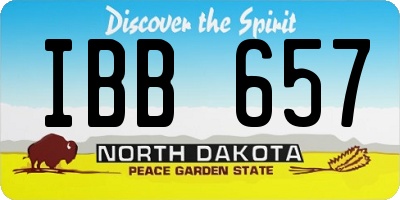 ND license plate IBB657