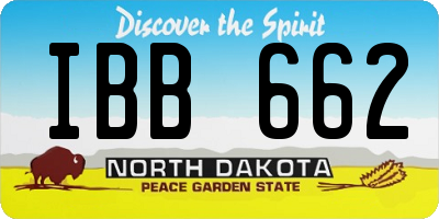 ND license plate IBB662