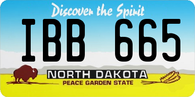 ND license plate IBB665