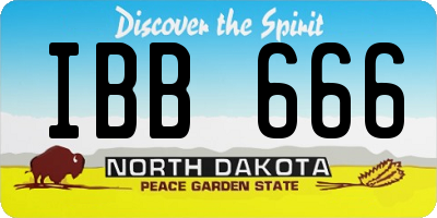 ND license plate IBB666