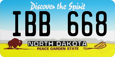 ND license plate IBB668