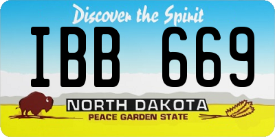 ND license plate IBB669