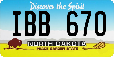 ND license plate IBB670