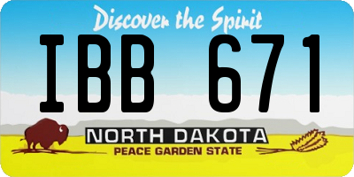 ND license plate IBB671