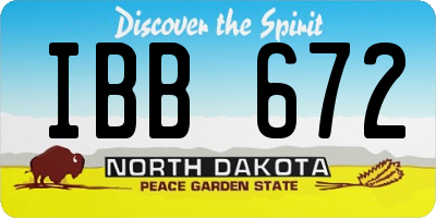 ND license plate IBB672
