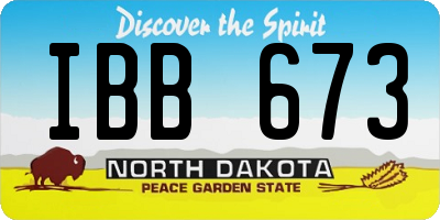 ND license plate IBB673