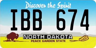 ND license plate IBB674